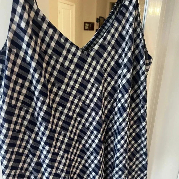 Blue and White Umber & Ochre Checkered Maxi Dress Size Medium - Picture 2 of 5